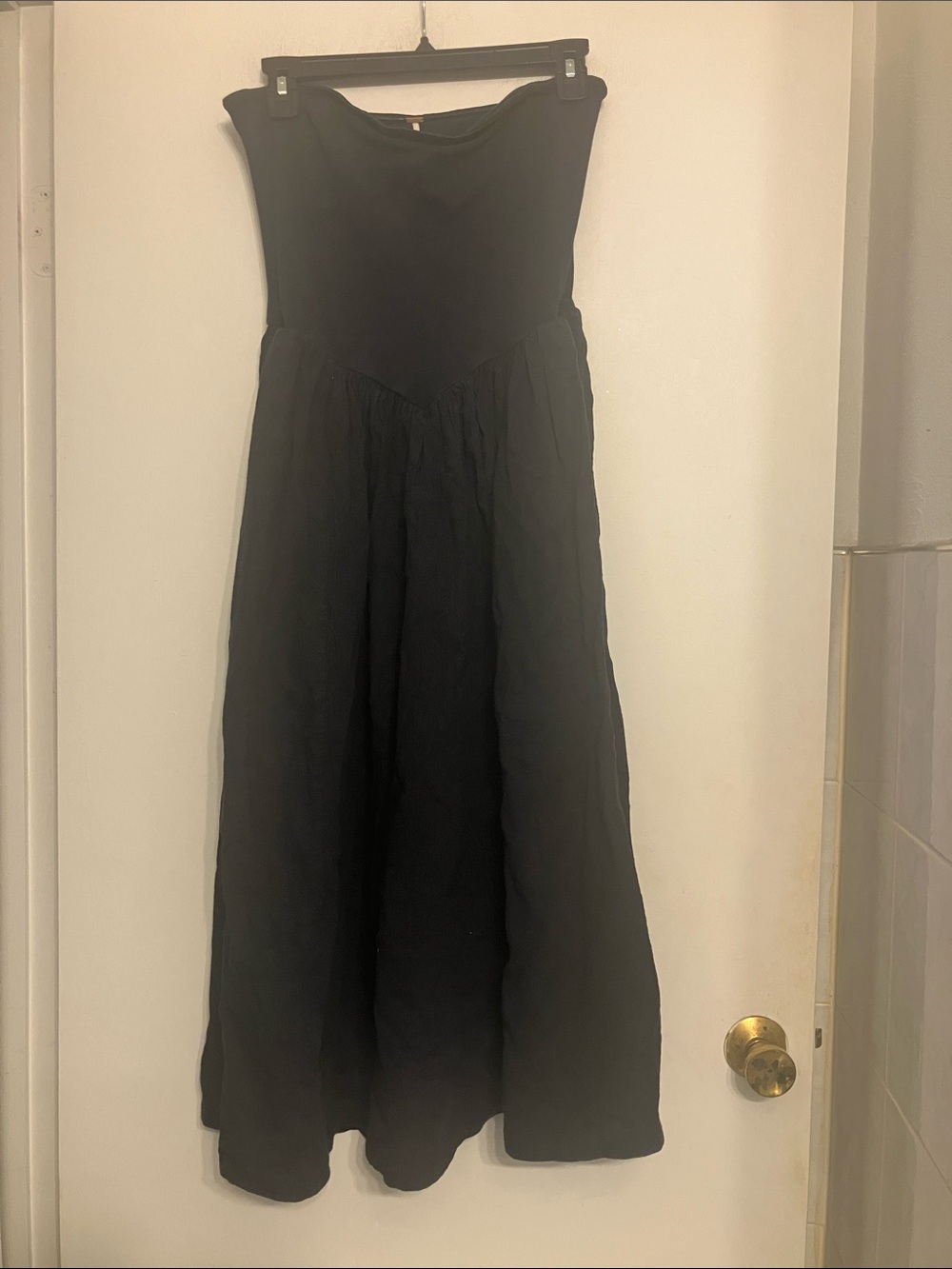 Free people strapless tube dress drop waist and aline silhouette navy blue small